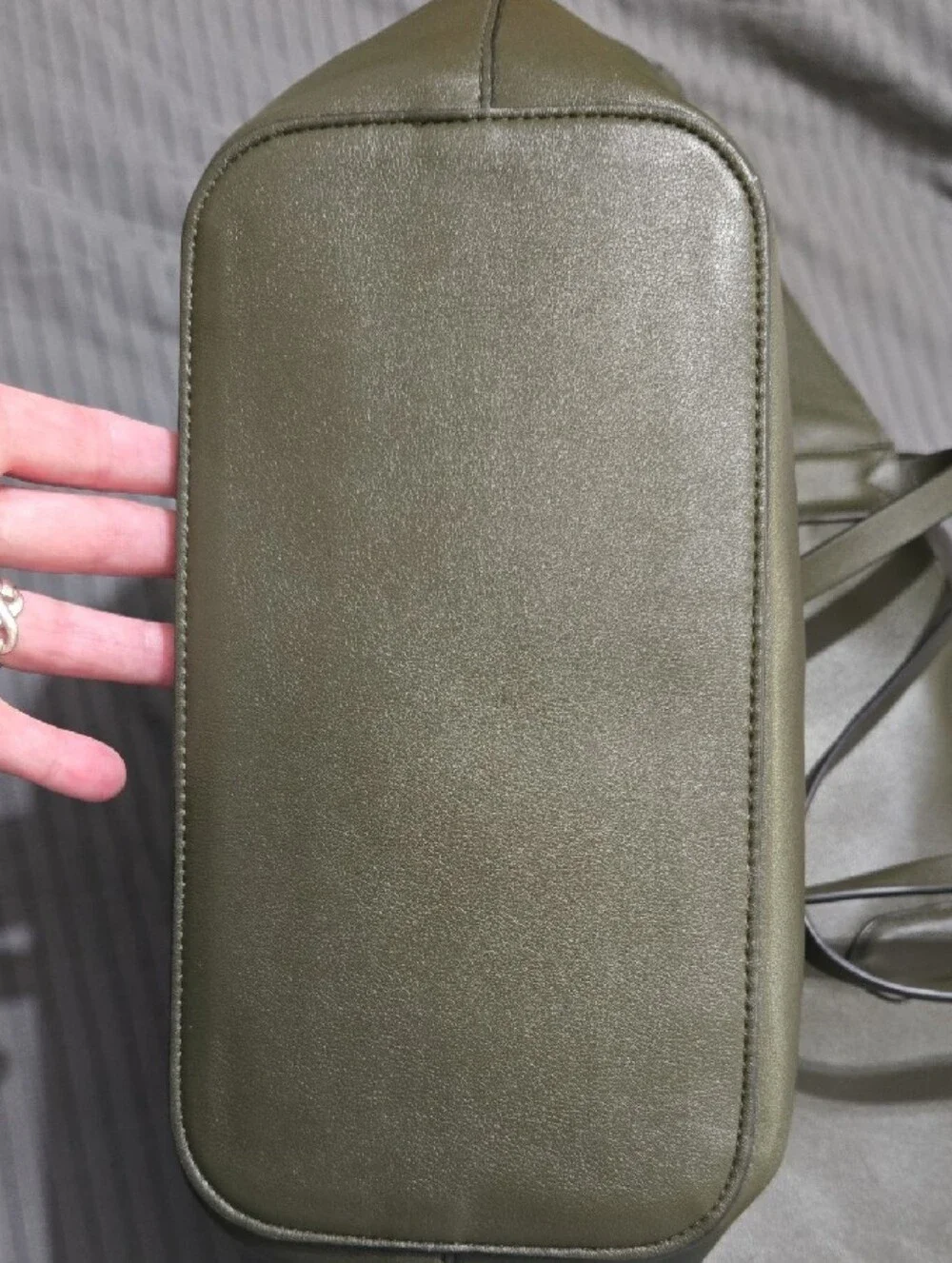 a new day Olive Green Structured Tote with Double Straps